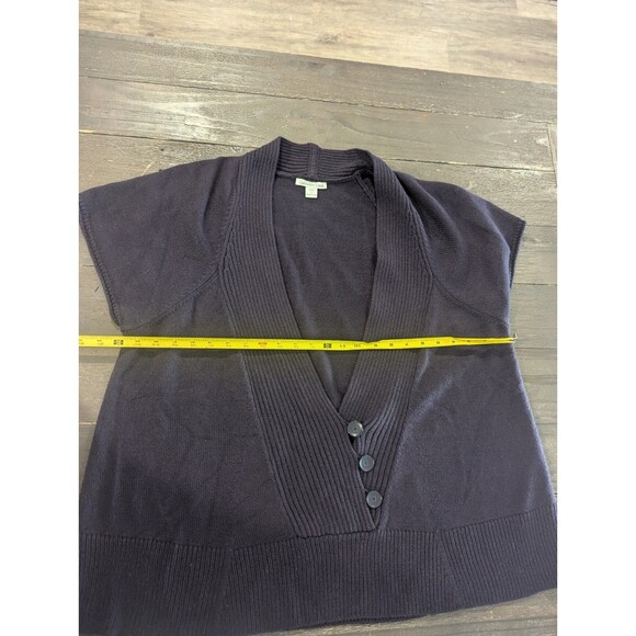 Coldwater Creek 2x 20-22 V-neck 3 Button With Cap Sleeve Vest Deep Purple - Picture 5 of 9